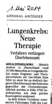 2014-05 - 01 - General Anzeiger - Lungenkrebs