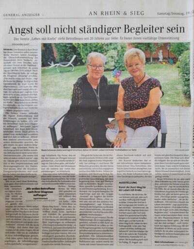 2023-07-31 - General Anzeiger - Angst soll nicht ständiger Begleiter sein